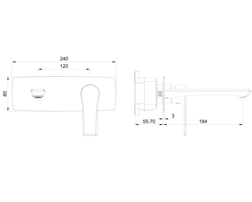 Смеситель для раковины встраиваемый Wonzon&Woghand BRILLIANT, Хром WW-88869079-CR