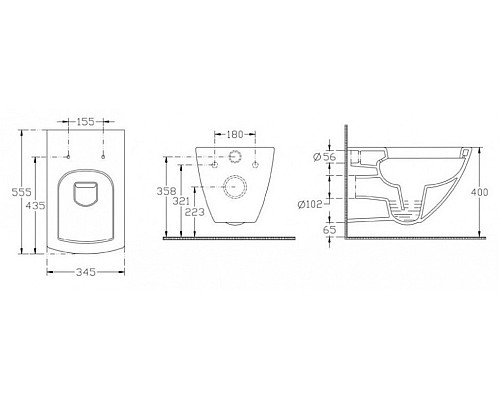 Унитаз ISVEA Purita подвесной 345x550x400-белый ССП 10PL02007SV