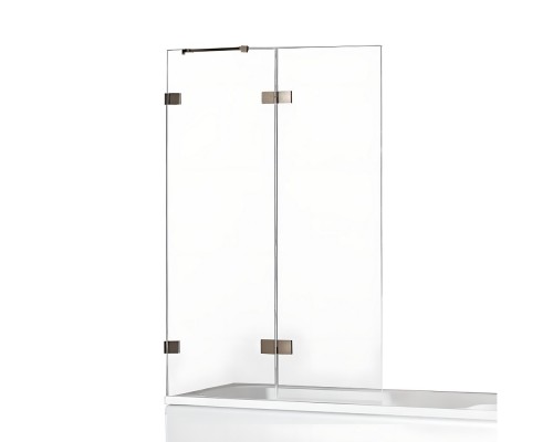 Шторка для ванны NEW TRENDY AVEXA GUNMETAL BRUSHED 130x150 L оружейная сталь