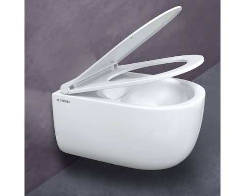 Унитаз подвесной BERGES EGO Rimless сиденье микролифт