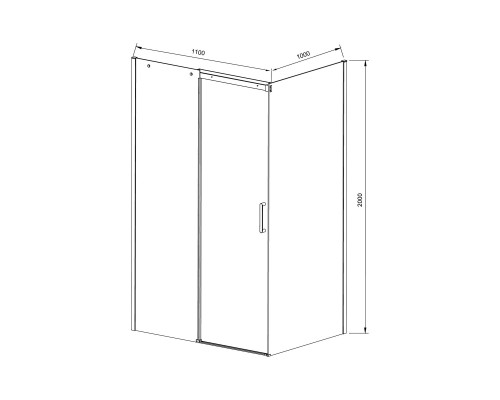 Душевой уголок Vincea Dice VSR-4D1011CL 1100x1000 хром стекло прозрачное