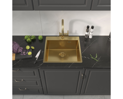 Кухонная мойка Reflexion Iseo RX2250GD брашированное золото