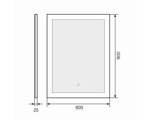 Зеркало для ванной с подсветкой Uperwood Barsa 60х80 см, сенсор/антизапотевание
