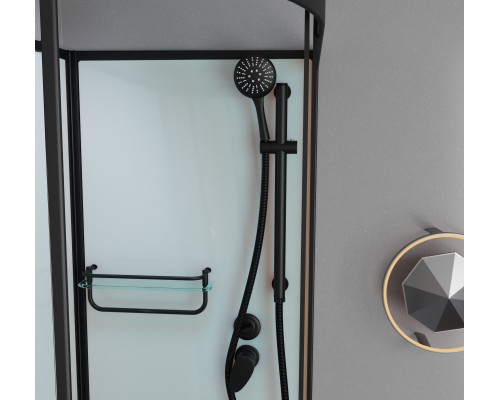 Душевая кабина Frank F411R Black без крыши Размер:110x80x215 см