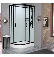 Душевая кабина Frank F412R Black без крыши Размер:120x80x215 см