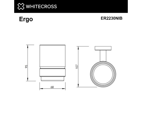 Стакан подвесной WHITECROSS Ergo брашированный никель