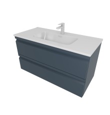 Тумба с раковиной Aquatek Вега 100 см, 2 ящика, серый мат