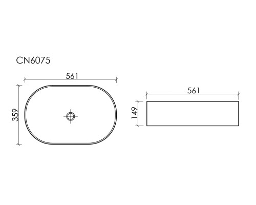 Раковина накладная Ceramicanova 561x359x149, белый