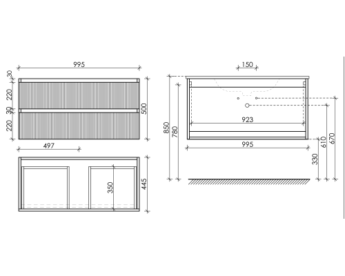 Тумба под раковину Sancos SNOB T SM 100x50 Doha Soft