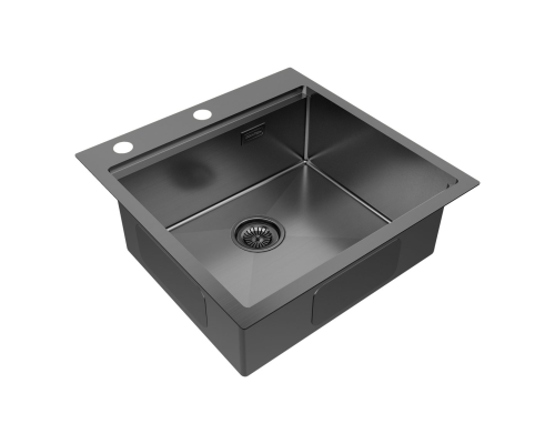 Кухонная мойка Paulmark Kroner-PRO 51 PM705151-GM Вороненная сталь
