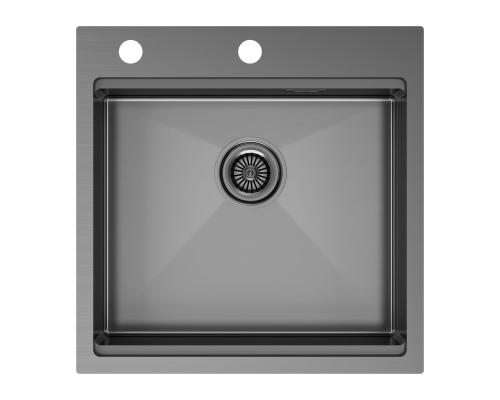 Кухонная мойка Paulmark Kroner-PRO 51 PM705151-GM Вороненная сталь