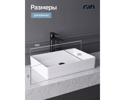 Раковина накладная Gid N9496