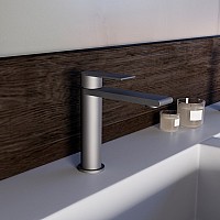 Смеситель для раковины Vincea Vogue (SS) VBF-2VS1GM однорычажный, вороненая сталь