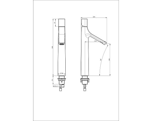 Смеситель для раковины высокий Wonzon&Woghand, Темный графит
