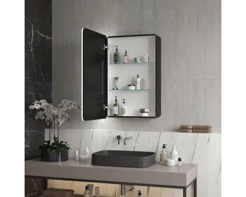 Зеркало-шкаф Reflection Black LED 560х850 RF2001BL