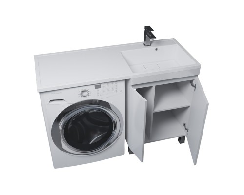 Тумба под стиральную машину напольная Uperwood Magenta 55х50х76,5 см, белая, с дверцами