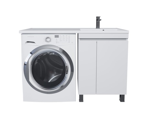 Тумба под стиральную машину напольная Uperwood Magenta 55х50х76,5 см, белая, с дверцами