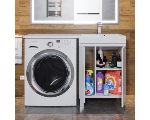 Тумба под стиральную машину напольная Uperwood Magenta 45х50х76,5 см, белая, с дверцами