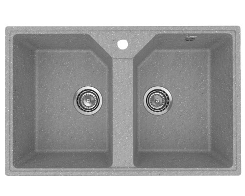 Кухонная мойка из искусственного камня Uperwood ECON UPD-402-003, 2 чаши, серая матовая