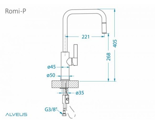 Смеситель Alveus ROMI-P 1132176 хром