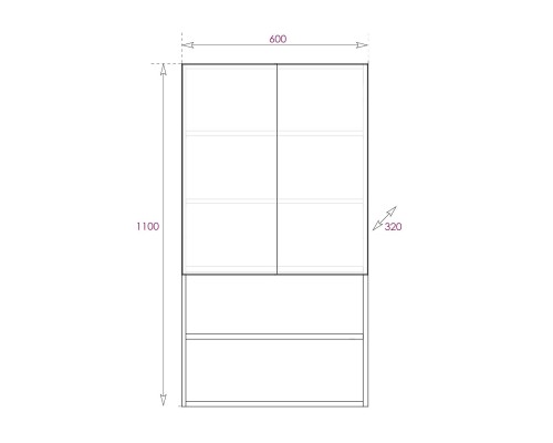 Шкаф Onika Маркус Нова 60 подвесной, белый