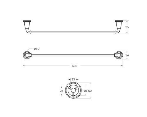 Полотенцедержатель подвесной ART&MAX AM-E-2609-Br