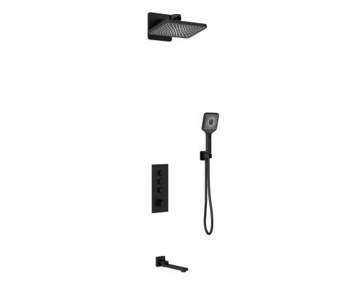 Душевой комплект Vincea VSFW-433TI4MB встраиваемый, термостат, трехрежимный, черный
