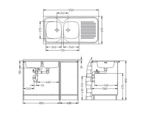Мойка кухонная Alveus Classic 100 R NAT-60 1009085