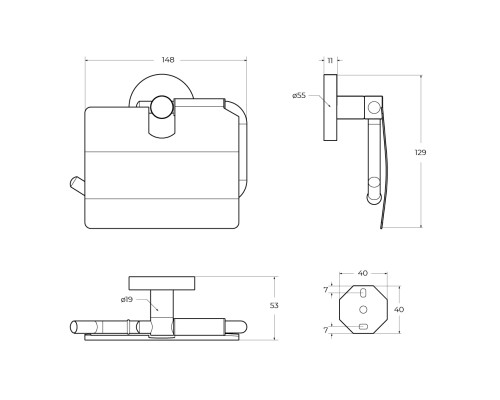 Держатель туалетной бумаги Cezares Relax RELAX-PH-IN с крышкой Сатин