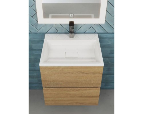 Тумба под раковину 50 см, Uperwood Barsa, белая/дуб сонома