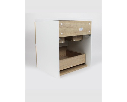 Тумба под раковину 50 см, Uperwood Barsa, белая/дуб сонома