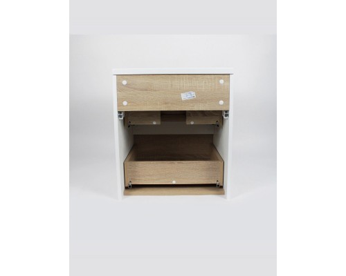 Тумба под раковину 50 см, Uperwood Barsa, белая/дуб сонома