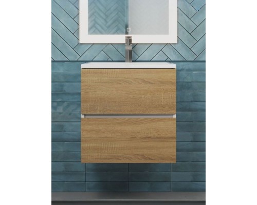 Тумба под раковину 50 см, Uperwood Barsa, белая/дуб сонома