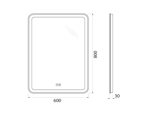 Зеркало BelBagno SPC-MAR-600-800-LED-TCH-WARM с подсветкой с подогревом с сенсорным выключателем