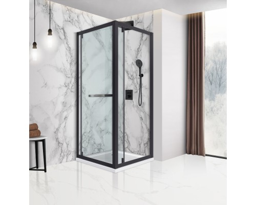 Душевой уголок с поворотной дверью Vincea Stile 900x900 Черный, арт