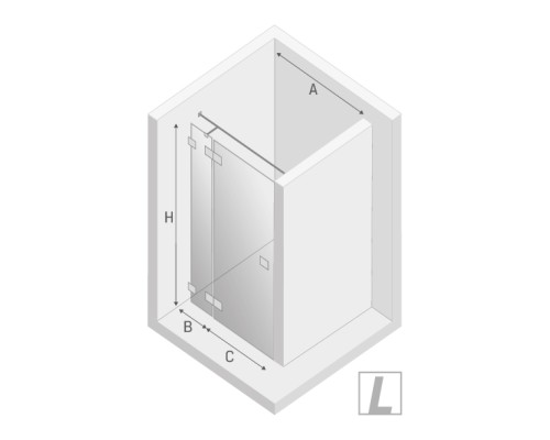 Дверь в нишу NEW TRENDY EVENTA L 80x200 хром