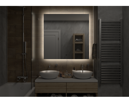 Зеркало Континент Trezhe 1000x1000 ЗЛП397 с подсветкой с бесконтактным выключателем