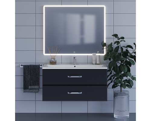 Зеркало для ванной с подсветкой Uperwood Foster 100х80 см, сенсор/антизапотевание