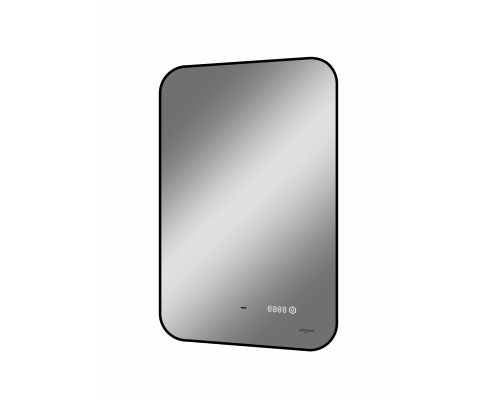 Зеркало Reflection Black View с подсветкой, бесконтактным сенсором, часами 50х70