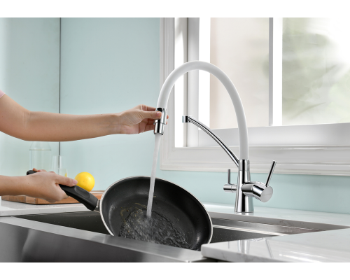 Смеситель для кухни Paulmark Siegen Si213111-CRw Хром Белый