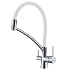 Смеситель для кухни Paulmark Siegen Si213111-CRw Хром Белый