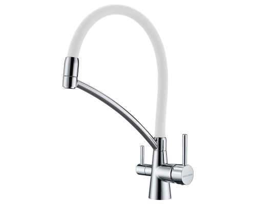Смеситель для кухни Paulmark Siegen Si213111-CRw Хром Белый