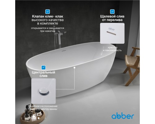 Акриловая ванна ABBER белая