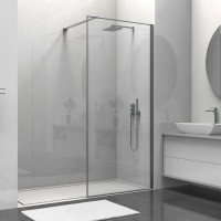 Душевая перегородка Vincea Walk-In VSW-1HS90CLGM, 90x200, вороненая сталь, стекло прозрачное