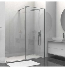 Душевая перегородка Vincea Walk-In VSW-1HS90CLGM, 90x200, вороненая сталь, стекло прозрачное