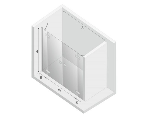Дверь в нишу NEW TRENDY REFLEXA 200x200 хром