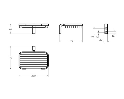 Мыльница Cezares Ultima CZR-F-8931 Хром