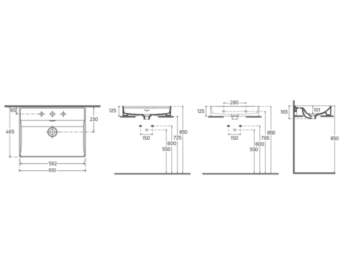 Раковина накладная ISVEA Vea 61 61см, белый 10VAS5061I