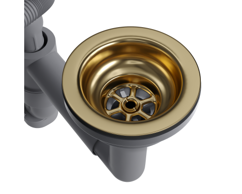 Выпуск для кухонной мойки Reflexion Part RX9003GD брашированное золото