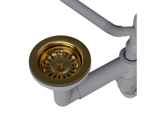 Выпуск для кухонной мойки Reflexion Part RX9003GD брашированное золото